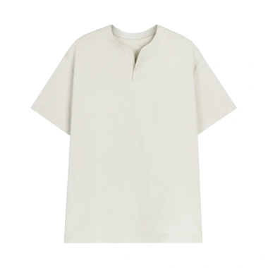 Áo thun tay ngắn cổ tròn xẻ V nam nữ LADOS-19.141 cotton interlock 250gsm dày dặn, đơn giản thanh lịch - 190k 3