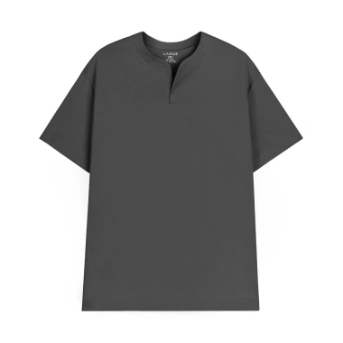 Áo thun tay ngắn cổ tròn xẻ V nam nữ LADOS-19.141 cotton interlock 250gsm dày dặn, đơn giản thanh lịch - 190k 5