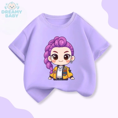 Áo thun tay ngắn Kpop săn quỷ nữ Rumi cho bé gái - áo cổ tròn mùa hè giá 100.333₫