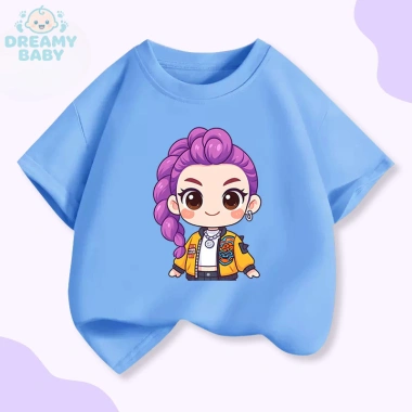 Áo thun tay ngắn Kpop săn quỷ nữ Rumi cho bé gái - áo cổ tròn mùa hè giá 100.333₫