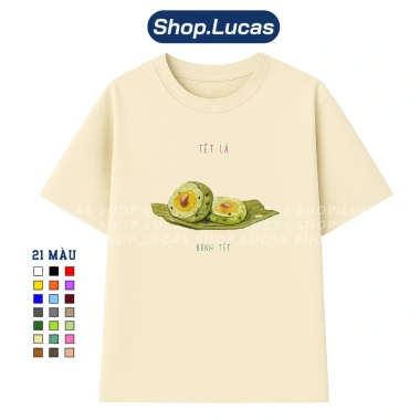 Áo Thun Tết 2.026 Bánh Tét Ngựa Form Rộng In Hình Du Lịch Đủ Size Cả Nhà - ShopLucas