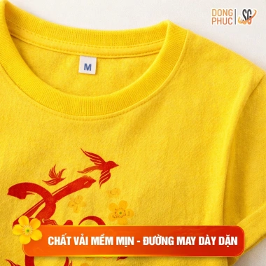 Áo thun Tết 2.026 cotton mềm mịn màu vàng, đủ size cho gia đình, cặp đôi, nhóm, nhiều mẫu SGY262 giảm còn 77.000 VND 3
