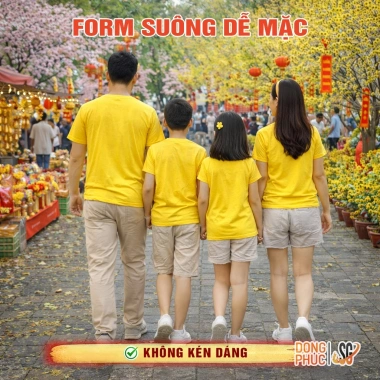 Áo thun Tết 2.026 cotton mềm mịn màu vàng, đủ size cho gia đình, cặp đôi, nhóm, nhiều mẫu SGY262 giảm còn 77.000 VND 6