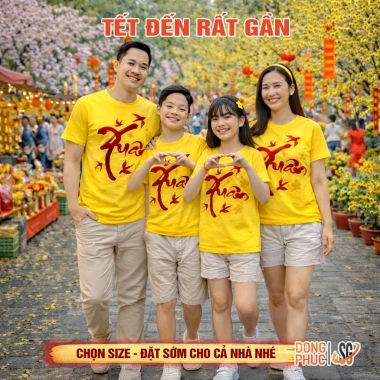 Áo thun Tết 2.026 cotton mềm mịn màu vàng, đủ size cho gia đình, cặp đôi, nhóm, nhiều mẫu SGY262 giảm còn 77.000 VND 7