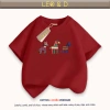 Áo thun Tết 2.026 gia đình LEO&D cotton 4C mịn mát, thoáng khí, form rộng vừa, size 9‑90kg – Giá 117.000₫