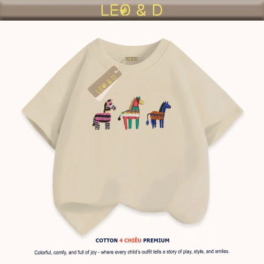 Áo thun Tết 2.026 gia đình LEO&D cotton 4C mịn mát, thoáng khí, form rộng vừa, size 9‑90kg – Giá 117.000₫ 3