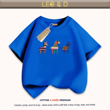 Áo thun Tết 2.026 gia đình LEO&D cotton 4C mịn mát, thoáng khí, form rộng vừa, size 9‑90kg – Giá 117.000₫ 6