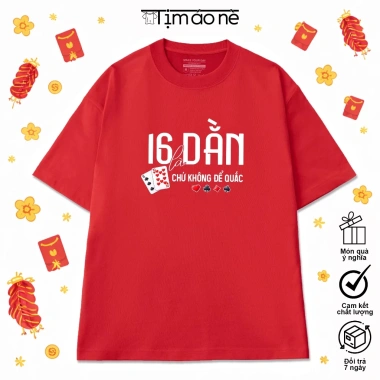 Áo Thun Tết 2.026 Hài Hước Oversize 100% Cotton - Đánh Bài Xuân, Giá 189.050₫