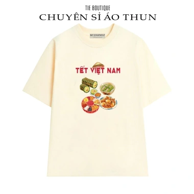 Áo thun Tết 2.026 Nam Nữ Đủ Size In Hình Bánh Mứt & Bánh Chưng Giá 145k 2