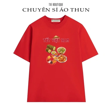 Áo thun Tết 2.026 Nam Nữ Đủ Size In Hình Bánh Mứt & Bánh Chưng Giá 145k 3