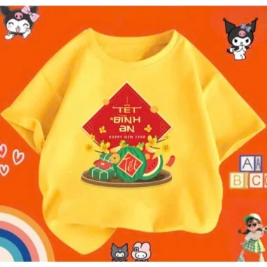 Áo thun Tết bé & gia đình in bánh trưng tết bình an đủ màu đủ size siêu đẹp giá 60k 5