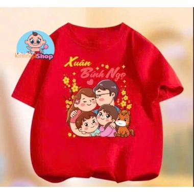 Aó thun Tết Bính Ngọ 2.026 - Hình gia đình bên nhau, siêu đẹp, đủ size cho bé và cả gia đình, giá chỉ 60.000đ