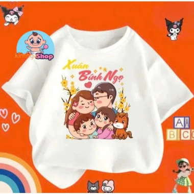 Aó thun Tết Bính Ngọ 2.026 - Hình gia đình bên nhau, siêu đẹp, đủ size cho bé và cả gia đình, giá chỉ 60.000đ