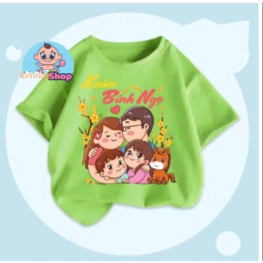 Aó thun Tết Bính Ngọ 2.026 - Hình gia đình bên nhau, siêu đẹp, đủ size cho bé và cả gia đình, giá chỉ 60.000đ
