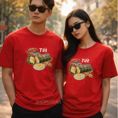 Áo Thun Tết Đỏ 2.026 In Bánh Tét, Form Rộng, Size Đủ Nhóm Team - Shoplucas 149k 3 Áo Thun Tết Đỏ 2.026 In Bánh Tét, Form Rộng, Size Đủ Nhóm Team - Shoplucas 149k 3