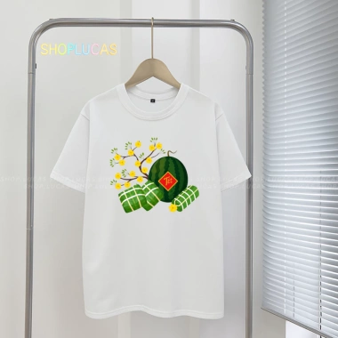 Áo Thun Tết Đỏ 2.026 In Hình Mai, Dưa, Bánh Chưng - Form Rộng Đủ Size Cho Nhóm Team Du Lịch ShopLucas