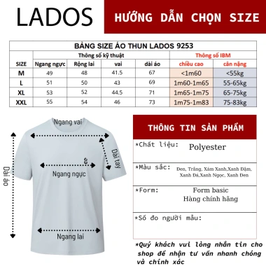 Áo Thun Thể Thao Cổ Tròn LADOS-9.253 Co Giãn 4 Chiều Thoáng Mát Giá 99.000đ