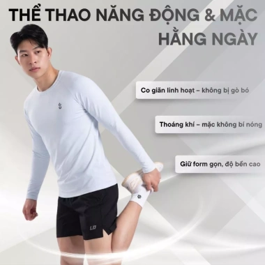 Áo thun thể thao dài tay nam LADOS-9.182 chất thun poly siêu co giãn, 117k
