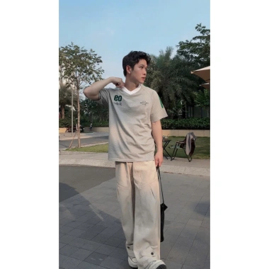 Áo Thun Thêu 09 Cổ Tim 2 Sọc Line Unisex Cotton UTEESTUDIO Giá 174k
