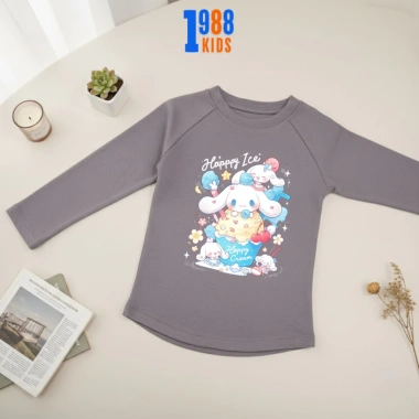 Áo thun thu đông 1.988Kids giữ nhiệt cotton cho bé gái - Hình Happy Ice Cinnamoroll đa màu, giảm giá 112k 3