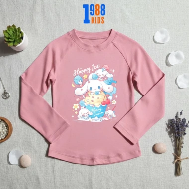 Áo thun thu đông 1.988Kids giữ nhiệt cotton cho bé gái - Hình Happy Ice Cinnamoroll đa màu, giảm giá 112k 5