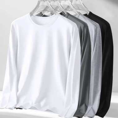 Áo Thun Thu Đông Nam Dài Tay Cổ Tròn Cotton Mềm Mại Co Giãn Giữ Nhiệt - Giá chỉ 99.000₫