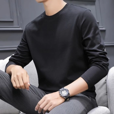 Áo Thun Thu Đông Nam Dài Tay Cổ Tròn Cotton Mềm Mại Co Giãn Giữ Nhiệt - Giá chỉ 99.000₫