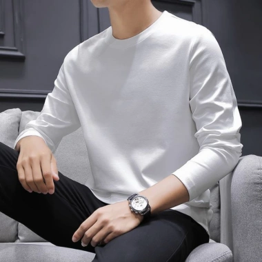 Áo Thun Thu Đông Nam Dài Tay Cổ Tròn Cotton Mềm Mại Co Giãn Giữ Nhiệt - Giá chỉ 99.000₫
