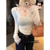 Áo thun thu đông tay dài ôm body ren nơ siêu tôn Hottrend KUNKUN SP247 119k 2