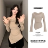 Áo thun thu đông trễ vai ôm body nhún eo vạt chéo hottrend NGOMINH SP193 giá 129k 7