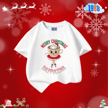 Áo thun trắng Tung Tung Tung Sahur Christmas - áo cotton cho bé, 90.000₫