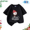 Áo thun trẻ em 1.988 màu đen in ông già Noel - Cotton 15‑56kg, Giáng sinh, giá ưu đãi 90.000đ 2