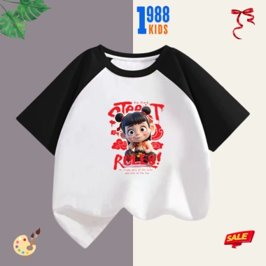 Áo thun trẻ em cao cấp in Na Tra sắc nét, cotton co giãn, size 1-8 tuổi, giá 108.000 VND (giảm từ 135.000 VND)