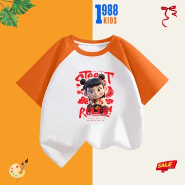 Áo thun trẻ em cao cấp in Na Tra sắc nét, cotton co giãn, size 1-8 tuổi, giá 108.000 VND (giảm từ 135.000 VND)