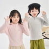 Áo thun trẻ em cổ cao tay dài thoáng khí lót lông cừu ngoài trời - Giá 527.850đ