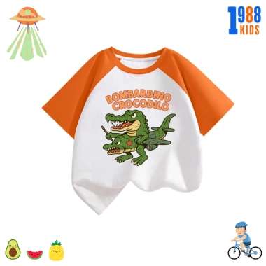 Áo thun trẻ em cotton 4 chiều mát, in hình bombadino crocodile, tralarelo, giá 90.000₫ 6
