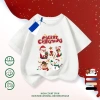 Áo thun trẻ em đỏ cotton thoáng khí họa tiết Giáng sinh – phù hợp bé 3‑16 tuổi COD HCM 2