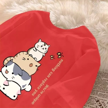 Áo Thun Trẻ Em Hình Mèo Hàn Quốc Cổ Tròn 100% Cotton - Giá giảm còn 143.332đ 5