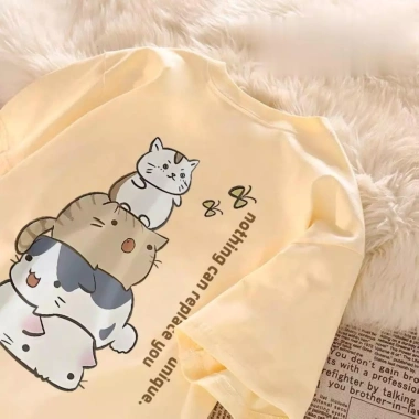 Áo Thun Trẻ Em Hình Mèo Hàn Quốc Cổ Tròn 100% Cotton - Giá giảm còn 143.332đ 7