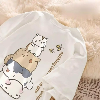 Áo Thun Trẻ Em Hình Mèo Hàn Quốc Cổ Tròn 100% Cotton - Giá giảm còn 143.332đ 8