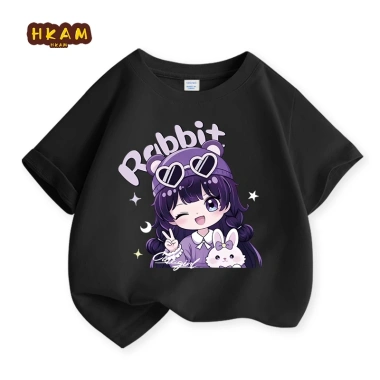 Áo thun trẻ em HKAM 100% Cotton mềm mại in hình thỏ bé gái giá ưu đãi 89.000 VND 3