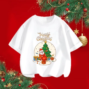 Áo thun trẻ em họa tiết cây thông Noel in đặc biệt tay ngắn - giá ưu đãi 100.333 VND 5