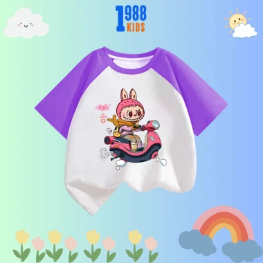 Áo Thun Trẻ Em In Hình Bé Gái LaBuBu Xe Máy Cotton 15-40kg Mã TE122 Giá 90.000 VND 2