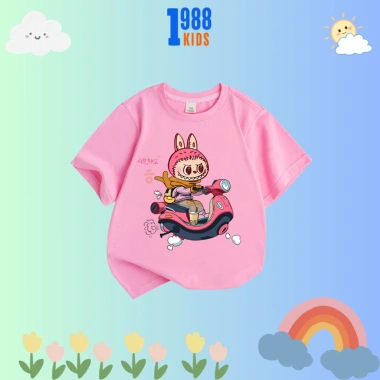 Áo Thun Trẻ Em In Hình Bé Gái LaBuBu Xe Máy Cotton 15-40kg Mã TE122 Giá 90.000 VND 5