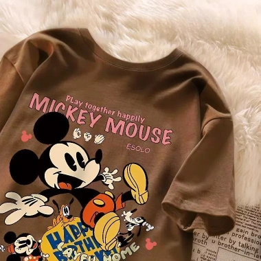 Áo thun trẻ em phong cách Hàn Quốc cute cotton hình con chuột cổ ngắn - giá chỉ 86.999 VND