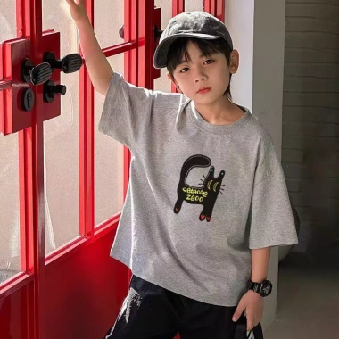 Áo Thun Trẻ Em Unisex 100% Cotton Cổ Tròn Ngắn Tay 2-14 Tuổi Giá 143.332 VND