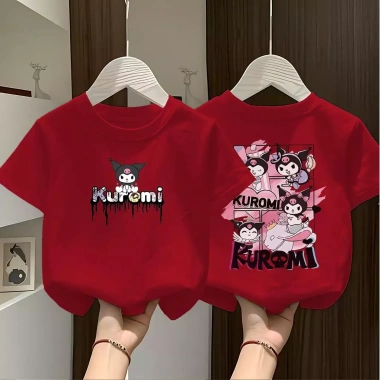Áo thun tròn cổ Kuromi ngắn tay thoải mái, chức năng, giảm giá 86.999₫