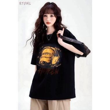 Áo thun unisex 2.025 hình mũ HAPPEN chất liệu vải cao cấp Local Brand RTOML - Giá ưu đãi 69.000₫