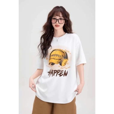 Áo thun unisex 2.025 hình mũ HAPPEN chất liệu vải cao cấp Local Brand RTOML - Giá ưu đãi 69.000₫