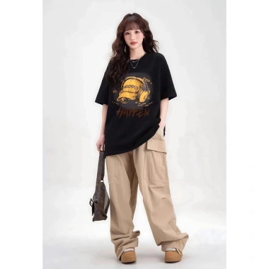 Áo thun unisex 2.025 hình mũ HAPPEN chất liệu vải cao cấp Local Brand RTOML - Giá ưu đãi 69.000₫